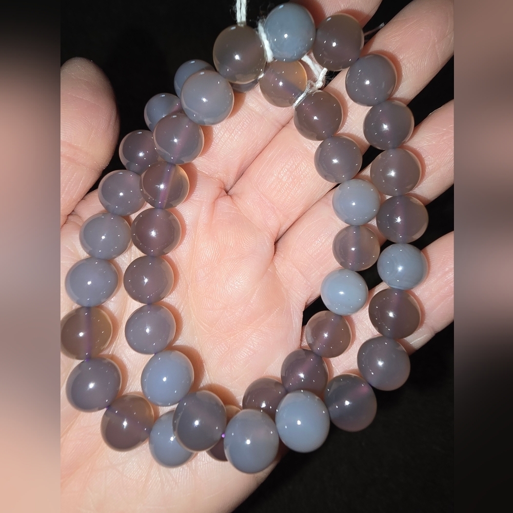 10mm Natural Smoke Purple Agate Bracelet
